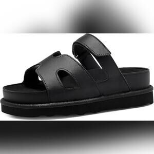 NIB DEYUE Thick Platform Slide Sandals Anti-Slip Open Toe Shoes, (39) 8.5